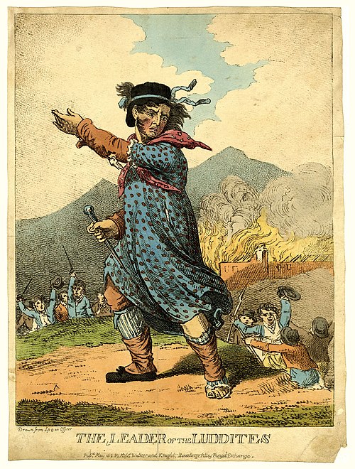 Mayıs 1812 tarihli, "Ludditlerin lideri" başlıklı gravür.