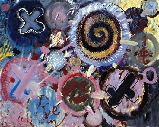 Özdemir Altan'ın "Soyağaçları" döneminden bir çalışma 1997, TÜYB, 130 x 162 cm