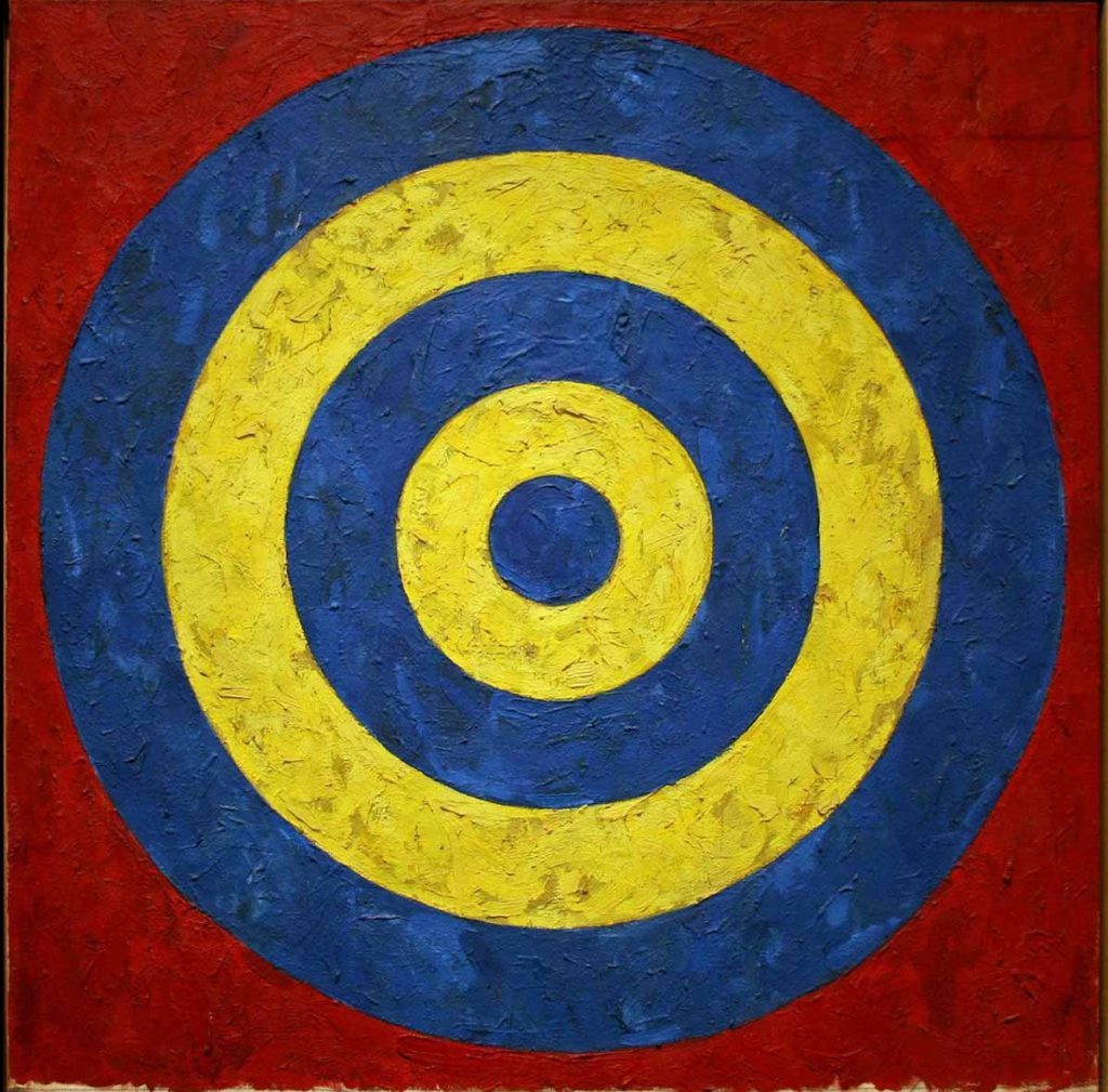 Jasper Johns'un 1961 tarihli "Hedef" adlı eseri. Kaynak: Chicago Sanat Enstitüsü